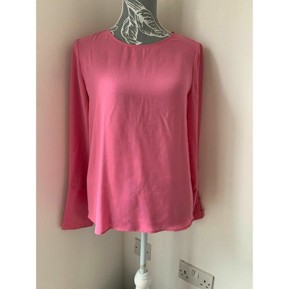beagle boutique Tops - Mango Pink Blouse Chiffon Top Long Sleeves Size 8